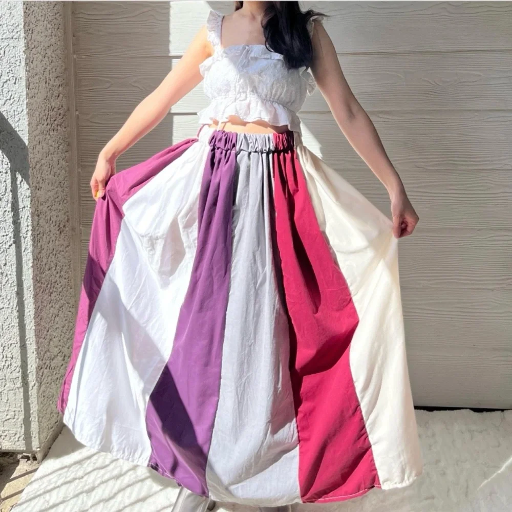 Handmade Muted Pastel Poet Maxi Skirt SKU 06206 - Picture 2 of 10